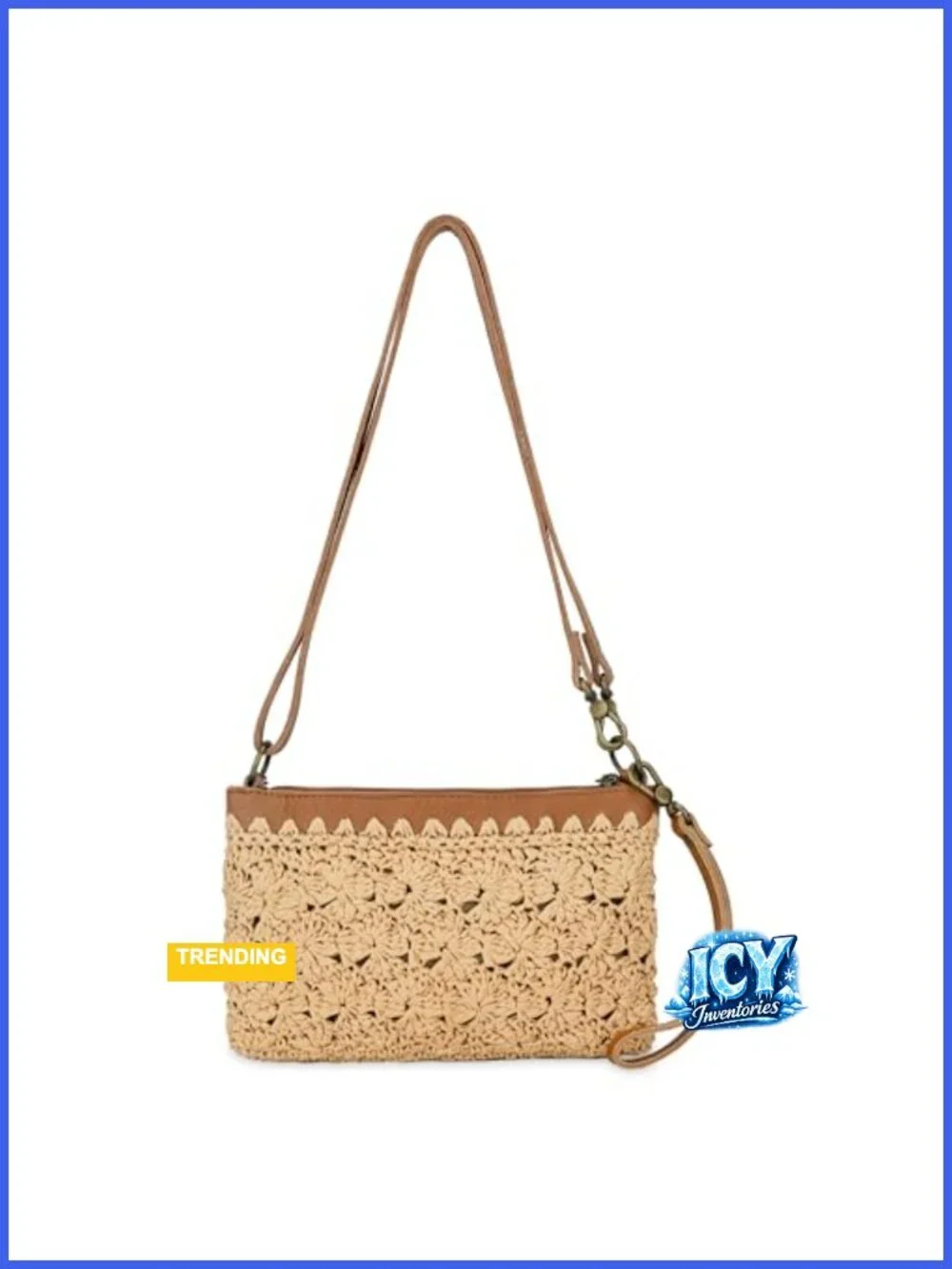 Hand Crochet Wristlet Purse Small Crossbody Bag
